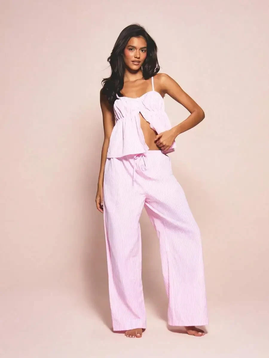Gingham Print Pajama Set