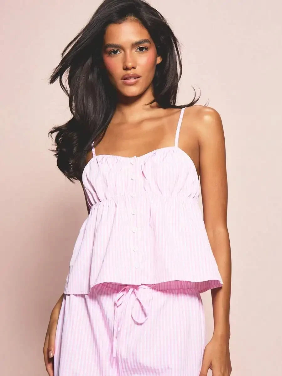 Gingham Print Pajama Set